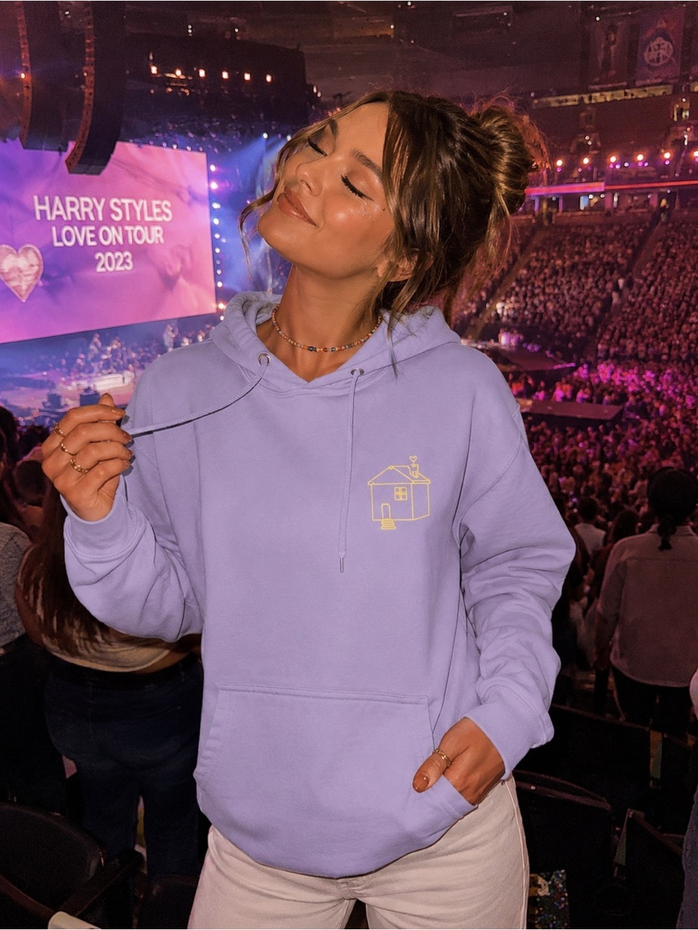 Harry Styles Lavender Harrys House Track List Tour Hoodie Size M